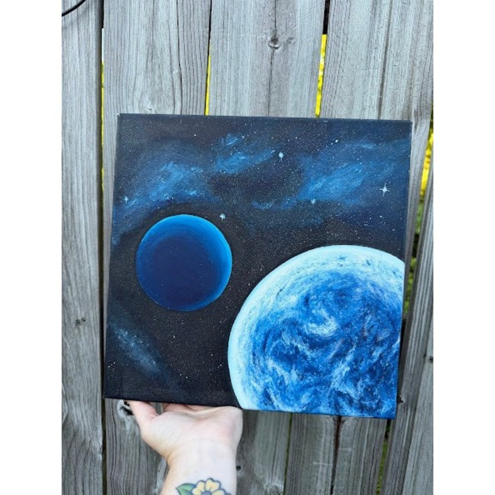 Space Galaxy Celestial Unbranded Original Painting Unisex OS‎ Blue Black
